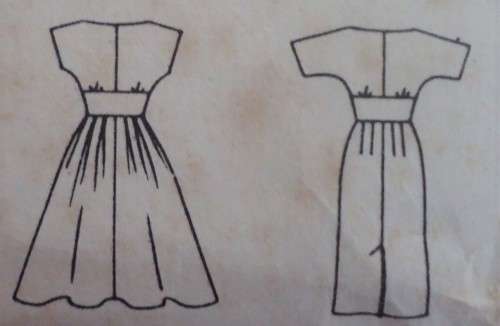 VINTAGE BUTTERICK 9392 ONE PIECE DRESS SIZE 16 BUST 36" COMPLETE