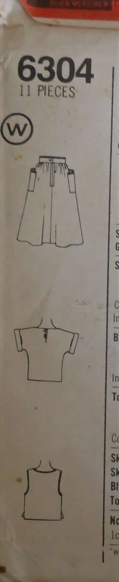 SIMPLICITY 6304 GIRL'S TOP SIZE H=7+8+10 YEARS ONLY TOP SUPPLIED