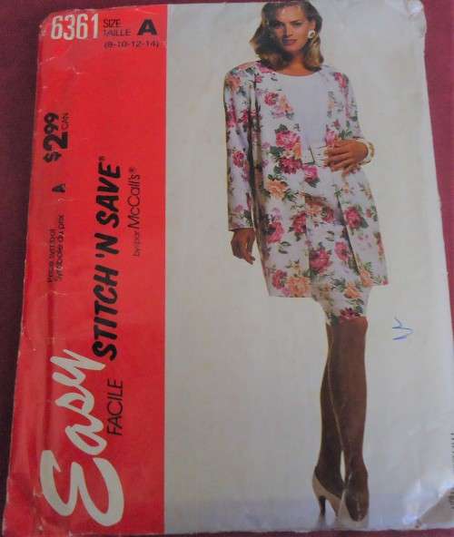 McCALLS 6361 JACKET-TOP-SKIRT  SIZE A8-10-12-14 COMPLETE