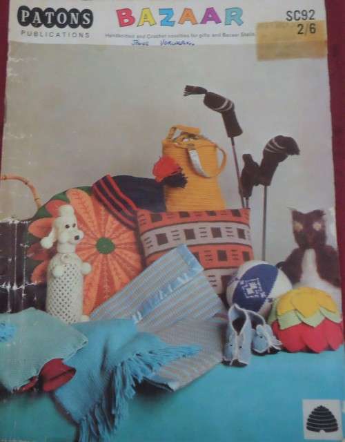 PATONS #SC 92  BAZAAR - HANDKNITTED & CROCHET NOVELTIES FOR GIFTS & BAZAAR STALLS 36 PAGES