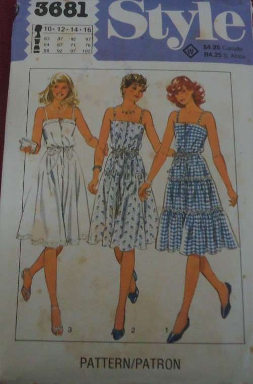 STYLE 3681 SHOESTRING DRESS SIZES 10-12-14-16 COMPLETE