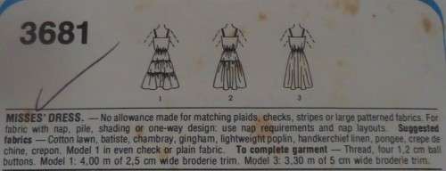 STYLE 3681 SHOESTRING DRESS SIZES 10-12-14-16 COMPLETE