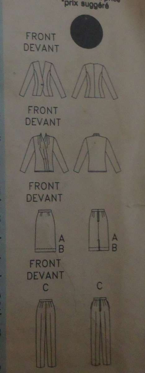 BUTTERICK 4222  JACKET-BLOUSE-SKIRT-PANTS SIZE 18-20-22 SEE LISTING