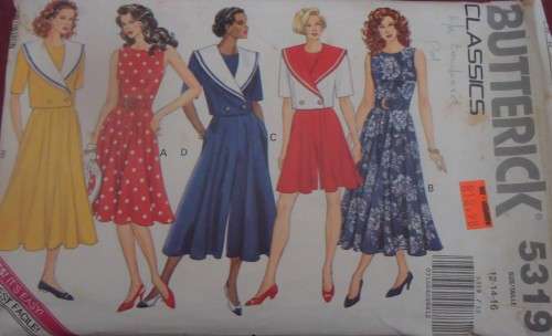 BUTTERICK 5319 - JACKET-DRESS-PANTS-DRESS SIZE 12-14-16 COMPLETE