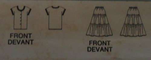 BUTTERICK 6400/728 PEASANT TOP & SKIRT SIZE B=16-18-20-22-24 COMPLETE