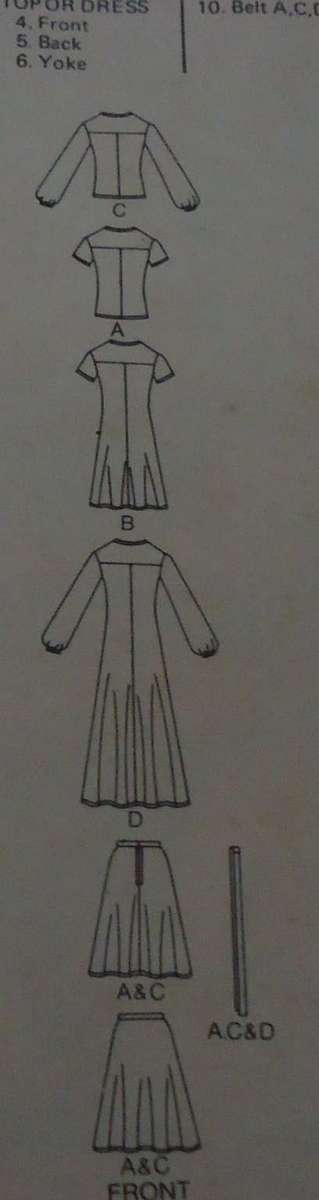 BUTTERICK 4286V NECK DRESS-SKIRT-TOP SIZE 10 BUST 83 CM COMPLETE - SUPPLIED IN A ZIPLOC BAG