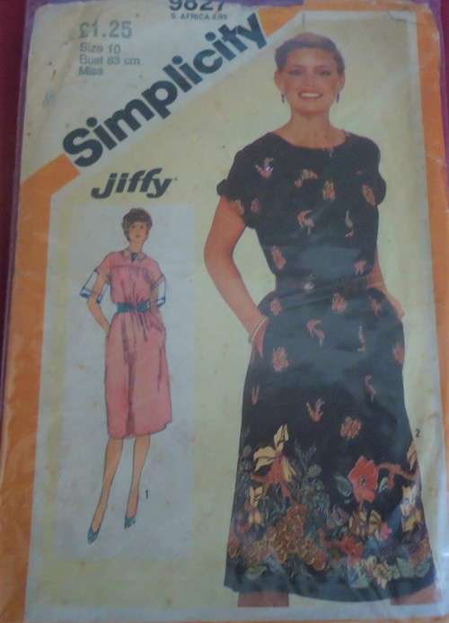 SIMPLICITY PATTERNS 9827 PULLOVER DRESS SIZE 10 BUST 83 CM COMPLETE