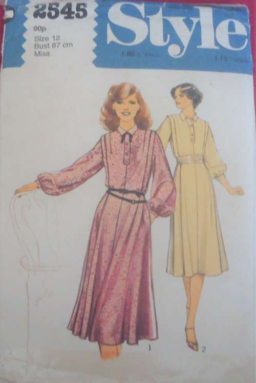 STYLE PATTERNS 2545 PULLOVER DRESS SIZE 12 BUST 34`/87 CM COMPLETE