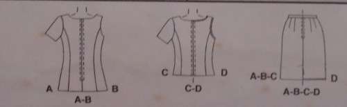 McCALLS 2121 TOPS & SKIRTS SIZE C = 10-12-14 COMPLETE