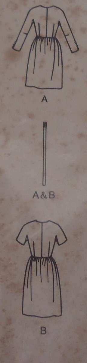 V/VINTAGE VOGUE 6575  ONE PIECE DRESS SIZE 20  BUST 40"  COMPLETE - SUPPLIED IN A ZIPLOC BAG