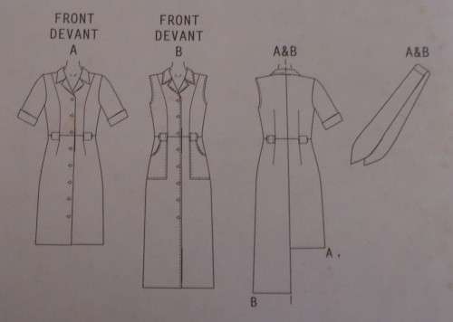 VOGUE V7897   DRESS & SASH SIZE 14-16-18 COMPLETE