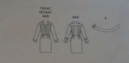 VOGUE 1581 YVES SAINT LAURENT-LINED  DRESS SIZE 16-18  COMPLETE