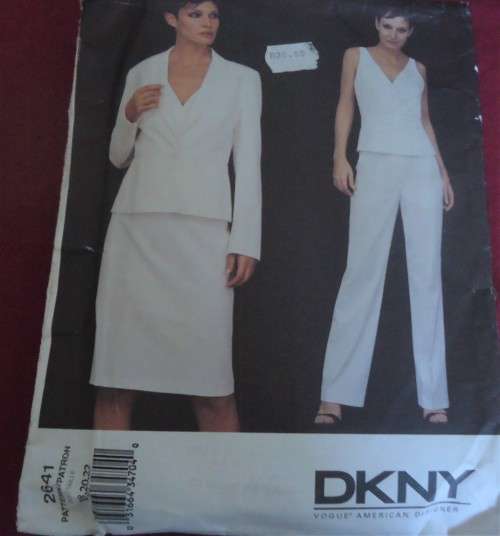 VOGUE 2641 DKNY JACKET-TOP-SKIRT-PANTS SIZE 18-20-22  COMPLETE & UNCUT