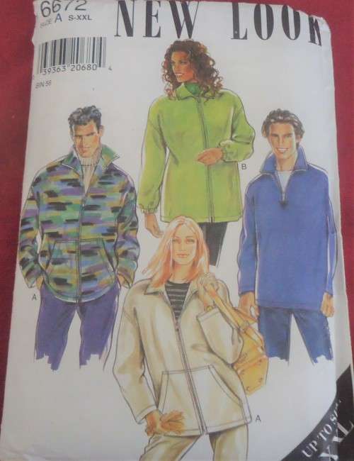 NEW LOOK PATTERNS 6672 SWEATSHIRT SIZE S-XXL (34-52") -COMPLETE