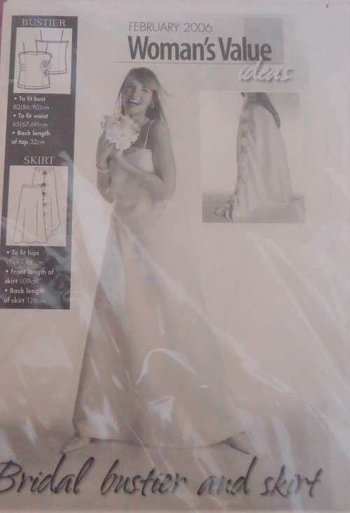 WOMAN'S VALUE IDEAS - BRIDAL BUSTIER & SKIRT TO FIT BUST SIZES 82-86-90 CM FEBRUARY 2006