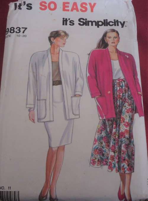 SIMPLICITY PATTERN  9837 JACKET & SKIRT SIZE 10 - 20 SEE LISTING