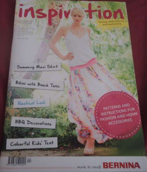 BERNINA "INSPIRATION" MAGAZINE-VOLUME 59 SUMMER 2014-  36 PAGE MAGAZINE WITH PULLOUT PATTERNS