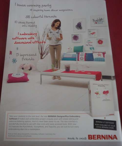 BERNINA "INSPIRATION" MAGAZINE-VOLUME 59 SUMMER 2014-  36 PAGE MAGAZINE WITH PULLOUT PATTERNS