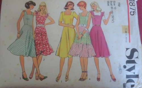 STYLE 1875 SUN DRESSES SIZE 10 BUST 83 CM COMPLETE & PART CUT