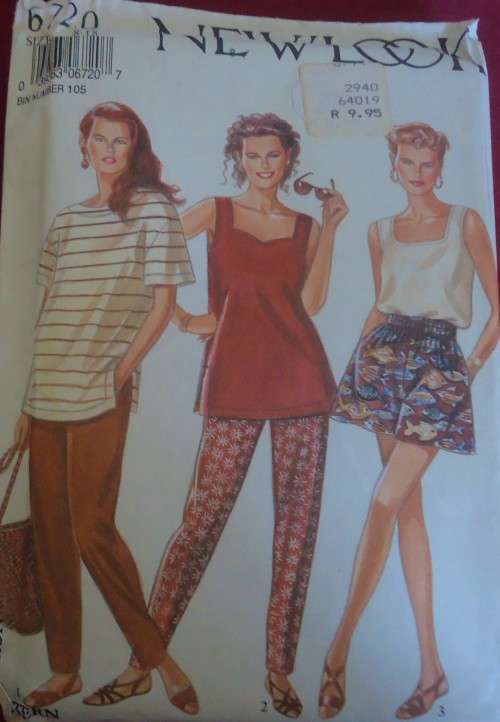 NEW LOOK 6720  TOPS-PANTS-SHORTS SIZE A= 8 - 18 COMPLETE-UNCUT-F/FOLDED