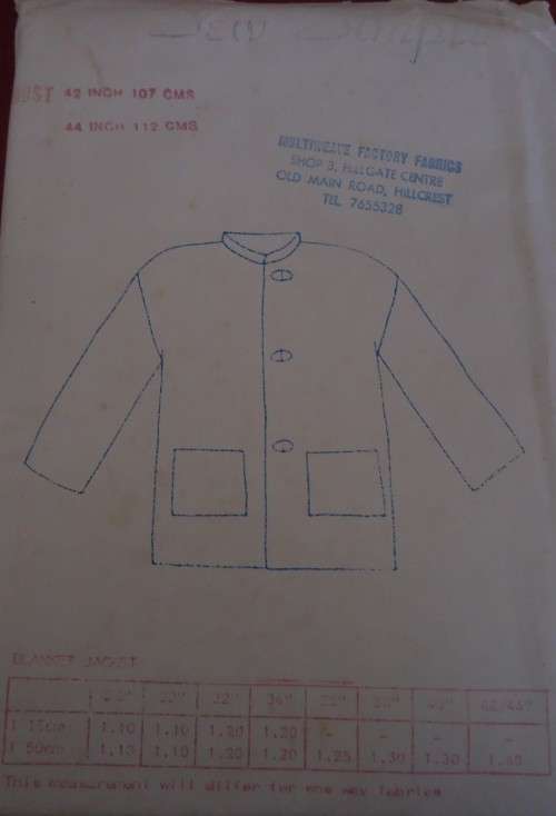 SEW SIMPLE PATTERNS # 16 MANDARIN COLLAR JACKET  SIZE 42/44" OR 107/112 CM COMPLETE