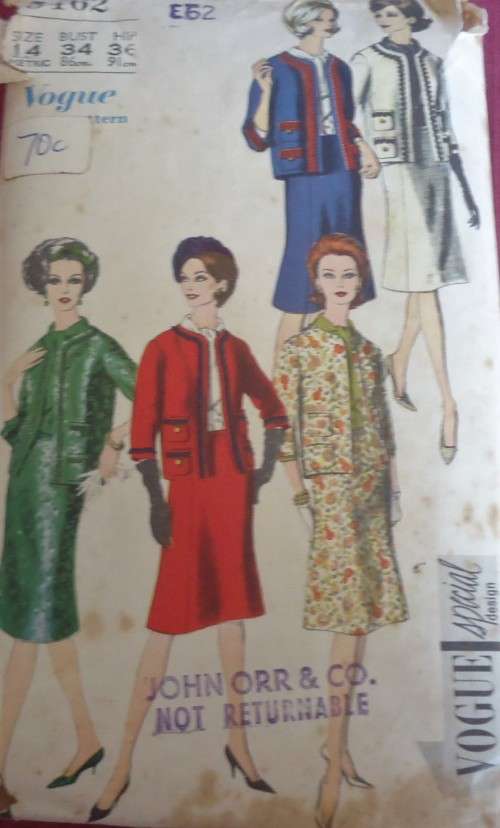 VINTAGE VOGUE 5462 SUIT AND BLOUSE SIZE 14 BUST 34" COMPLETE