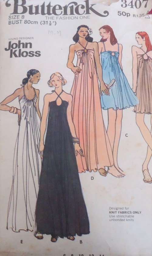 BUTTERICK 3407 SCOOP NECKLINE DRESS SIZE 8 BUST 80 CM COMPLETE