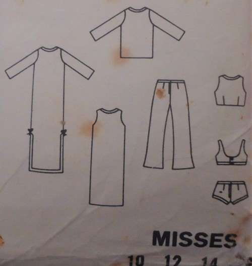 VINTAGE BUTTERICK 3546 BEACHWEAR CO-ORDINATES SIZE 10 BUST 31" COMPLETE- IN ZIPLOC