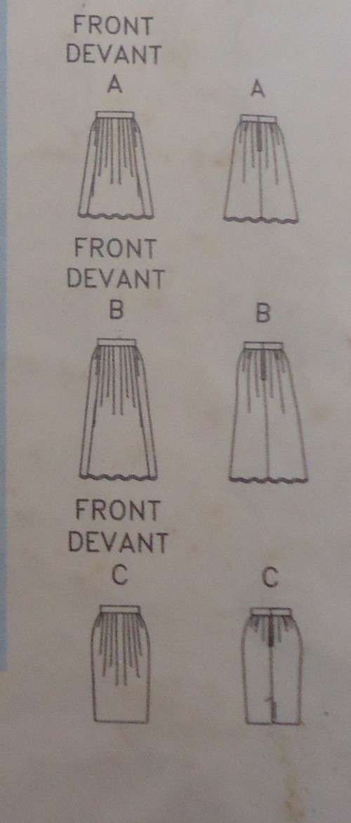 VOGUE 7508 SET OF SKIRTS SIZE 12-14-16 COMPLETE