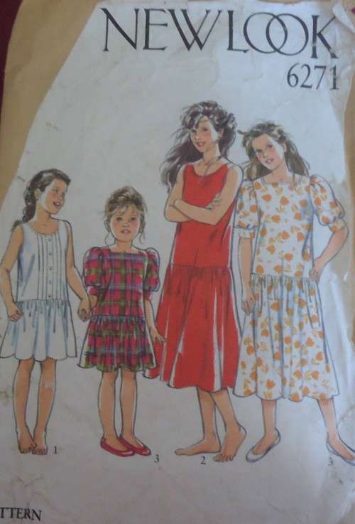 NEW LOOK PATTERNS 6271 GIRLS DRESS NINE SIZES IN ONE 4-12 YEARS NO SEWING INSRUCTIONS