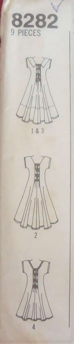 SIMPLICITY 8282 PULLOVER DRESS SIZE P=12-16 COMPLETE
