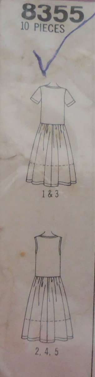 SIMPLICITY 8355 PULLOVER DRESS SIZE BB=L-XL 9 40 - 46" COMPLETE IN ZIPLOC BAG