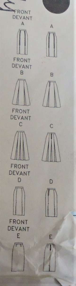 BUTTERICK 4392 SEMI FITTED SKIRTS SIZE 12-14-16 COMPLETE & MOSTLY UNCUT