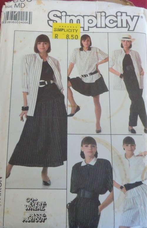 SIMPLICITY 8565 LOOSE FITTING PULLON PANTS-SHORTS-SKIRT-SHIRT-JACKET SIZE MEDIUM 14-16  SEE LISTING