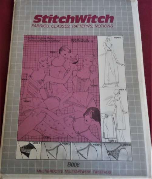STITCHWITCH B008 LADIES LINGERIE PATTERN SIZE 6 - 20