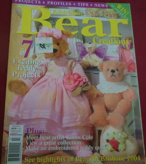 "BEAR CREATIONS" VOL 10  NO 6 AUSTRALIAN 2005 - 84 PAGE MAGAZINE INC PATTERN SHEET