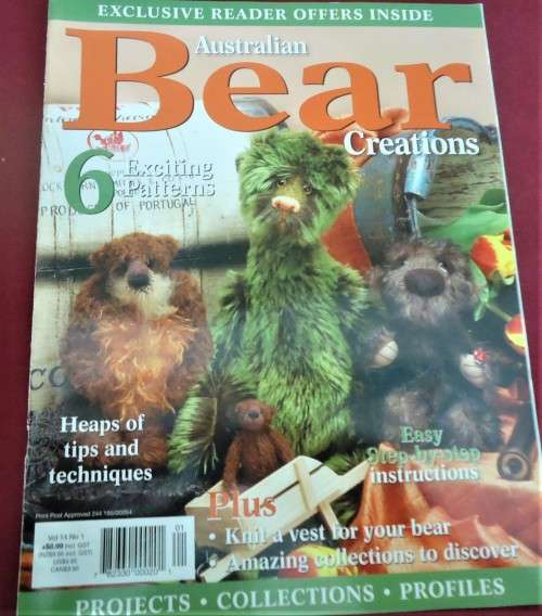 "BEAR CREATIONS" VOL 14  NO 1 AUSTRALIAN 2008 - 84 PAGE MAGAZINE INC PATTERN SHEET
