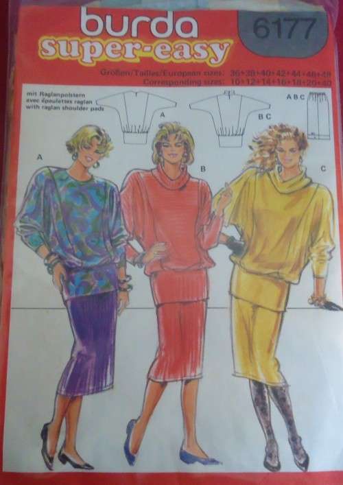 BURDA PATTERN 6177 TOPSIZES10+12+14 +16 +18 + 20 + 40   SEE LISTING