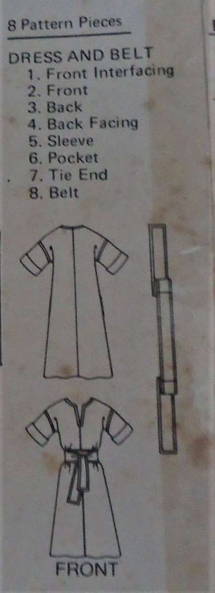 BUTTERICK 4228 BELTED TENT DRESS SIZE 16 BUST 97 CM /38`  COMPLETE-UNCUT-F/FOLDED