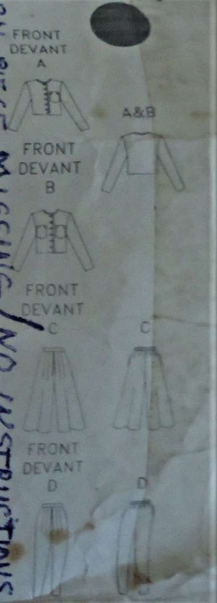 BUTTERICK 5067 TOP-SPLIT SKIRT-PANTS SIZE12-14-16 NO SEWING INSTRUCTIONS