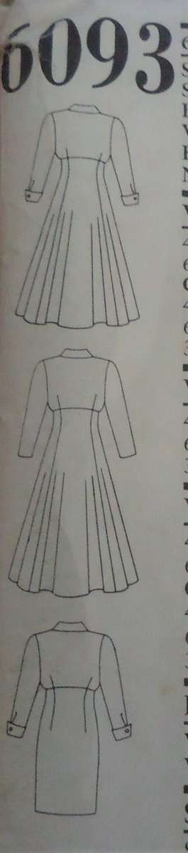 NEW LOOK PATTERNS 6093 HIGH WAIST FRONT BUTTON DRESS SIZES 8 - 18 COMPLETE-MOSTLY UNCUT