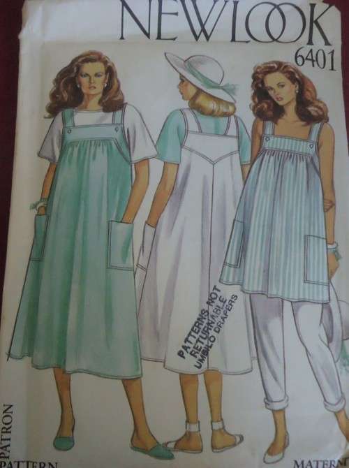 NEW LOOK PATTERNS 6401 PINAFORE DRESS-TOP SIZES 8 - 18 COMPLETE-UNCUT-F/FOLDED