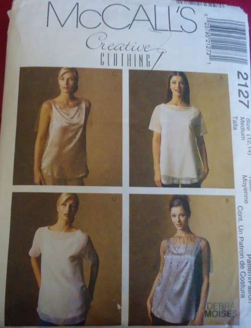 McCALL'S 2127 TOP-CAMISOLE SIZE MEDIUM=12-14 COMPLETE & UNCUT
