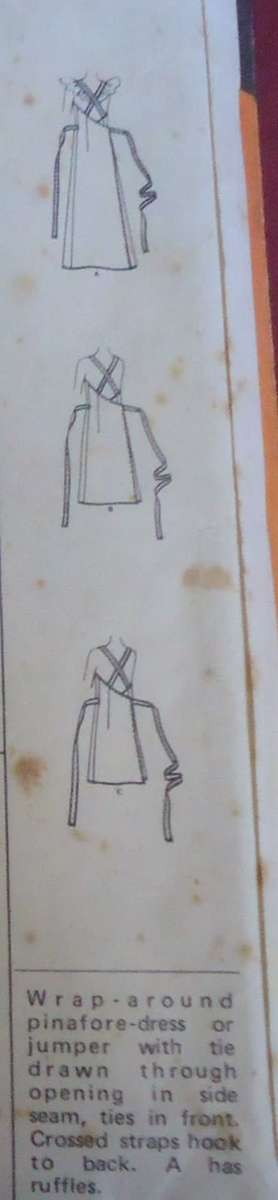 RETRO McCALL'S 3454 WRAPAROUND PINAFORE DRESS SIZE MEDIUM 12-14 BUST 34-36" SEE LISTING