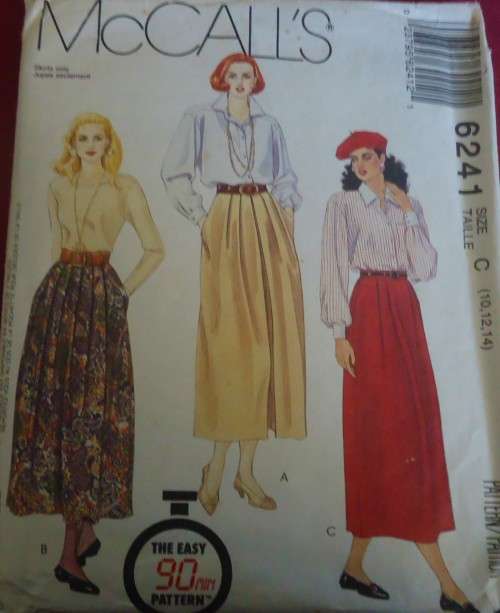 McCALL'S 6241 SET OFSKIRTS SIZE C=10-12-14 COMPLETE