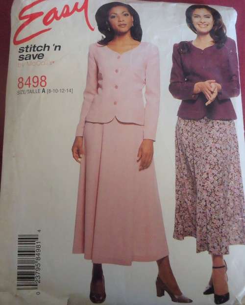 McCALLS 8498  JACKET & SKIRT SIZE A  8-10-12-14 COMPLETE
