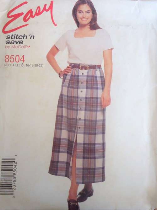 McCALLS 8504 TOP & SKIRT SIZE B=16-18-20-22 COMPLETE-UNCUT-F/FOLDED
