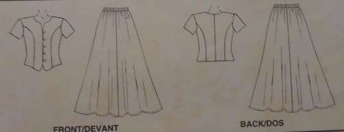 McCALLS 9327 TOP & BIAS PULL ON SKIRT SIZE B=12-14-16-18 COMPLETE-UNCUT-F/FOLDED