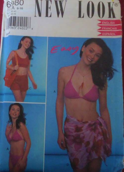 NEW LOOK PATTERNS 6980 LADIES BEACH OPTIONS  SIX SIZES IN ONE 6 - 16 NO SEWING NSTRUCTIONS