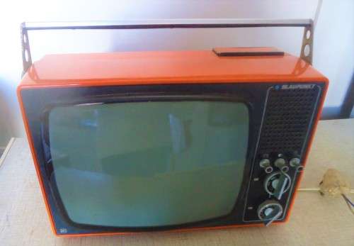 RETRO ORANGE 11" B/W BLAUPUNKT TEDELEX SAFARI TV/RADIO - UNTESTED